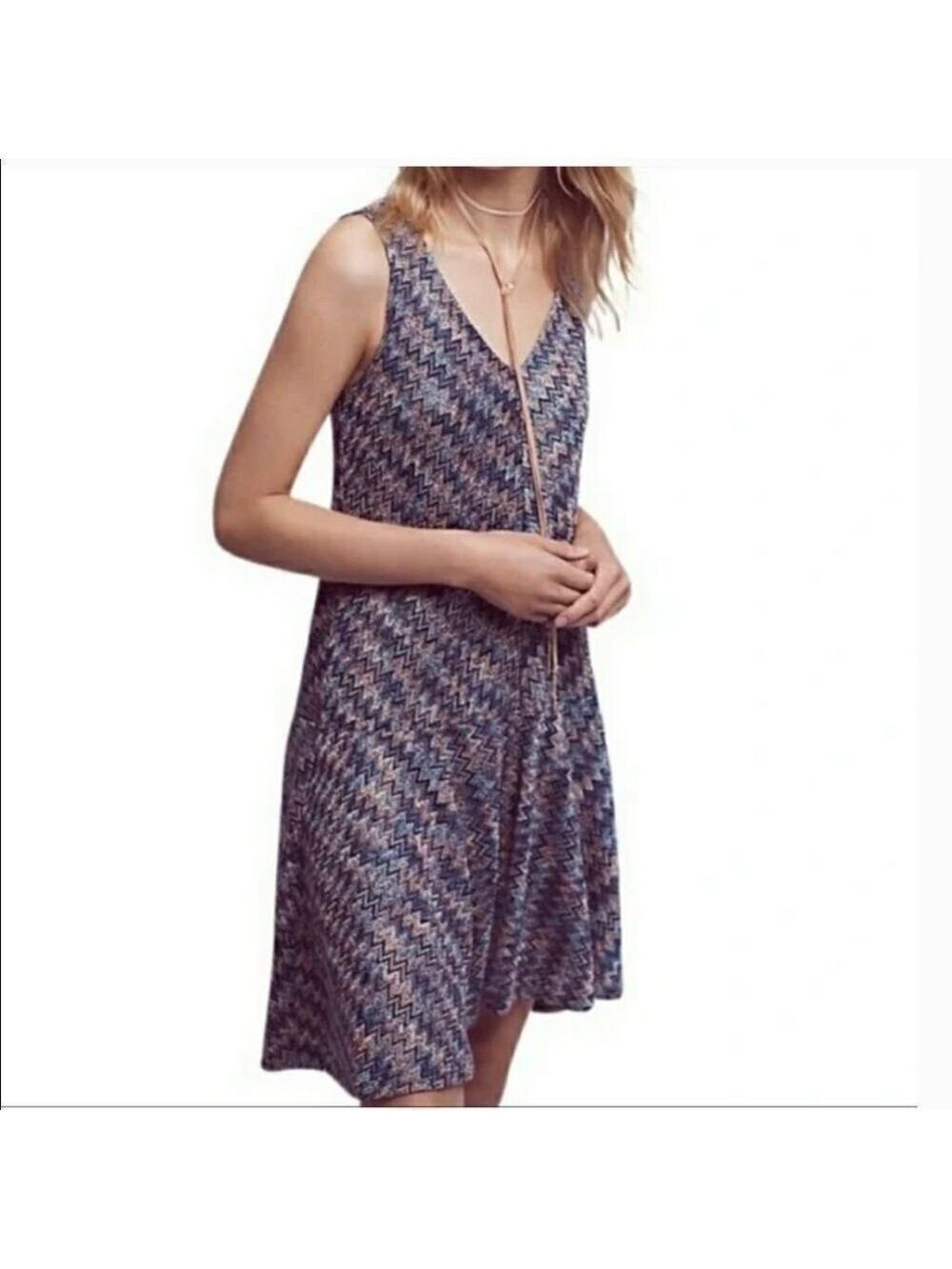 Anthropologie Maeve Westwater Chevron Sleeveless Knit Dress‎